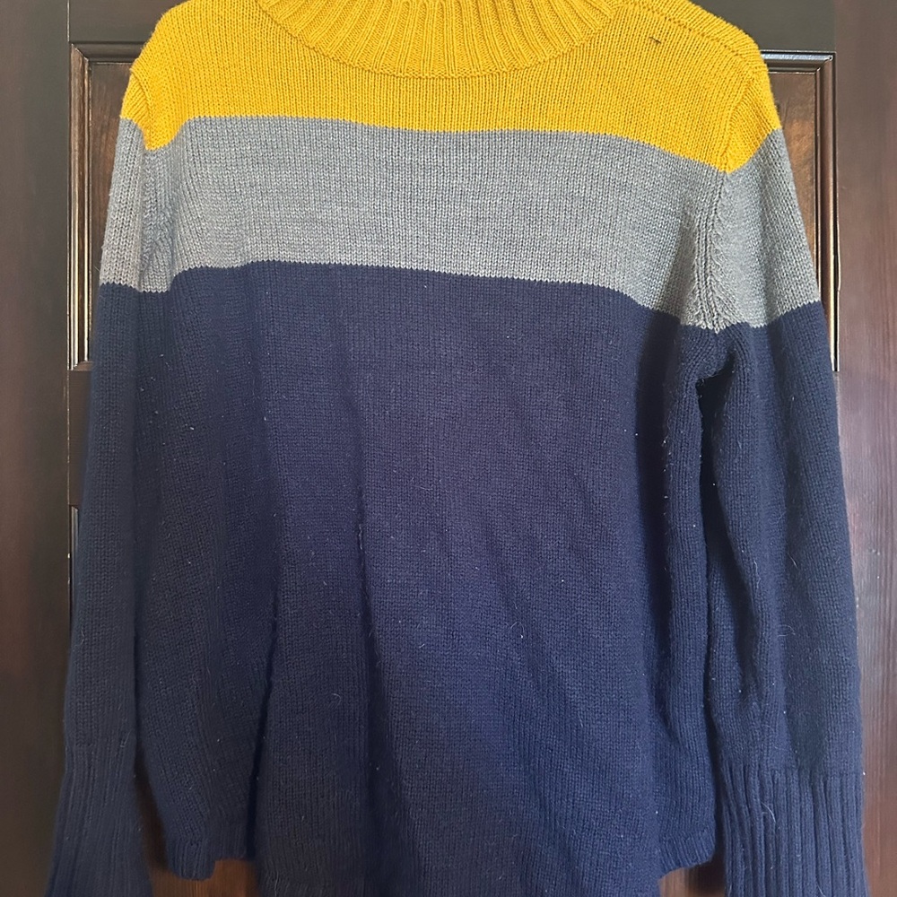 a.n.a Colorblock Cowl Sweater - Mustard, Gray, and Navy